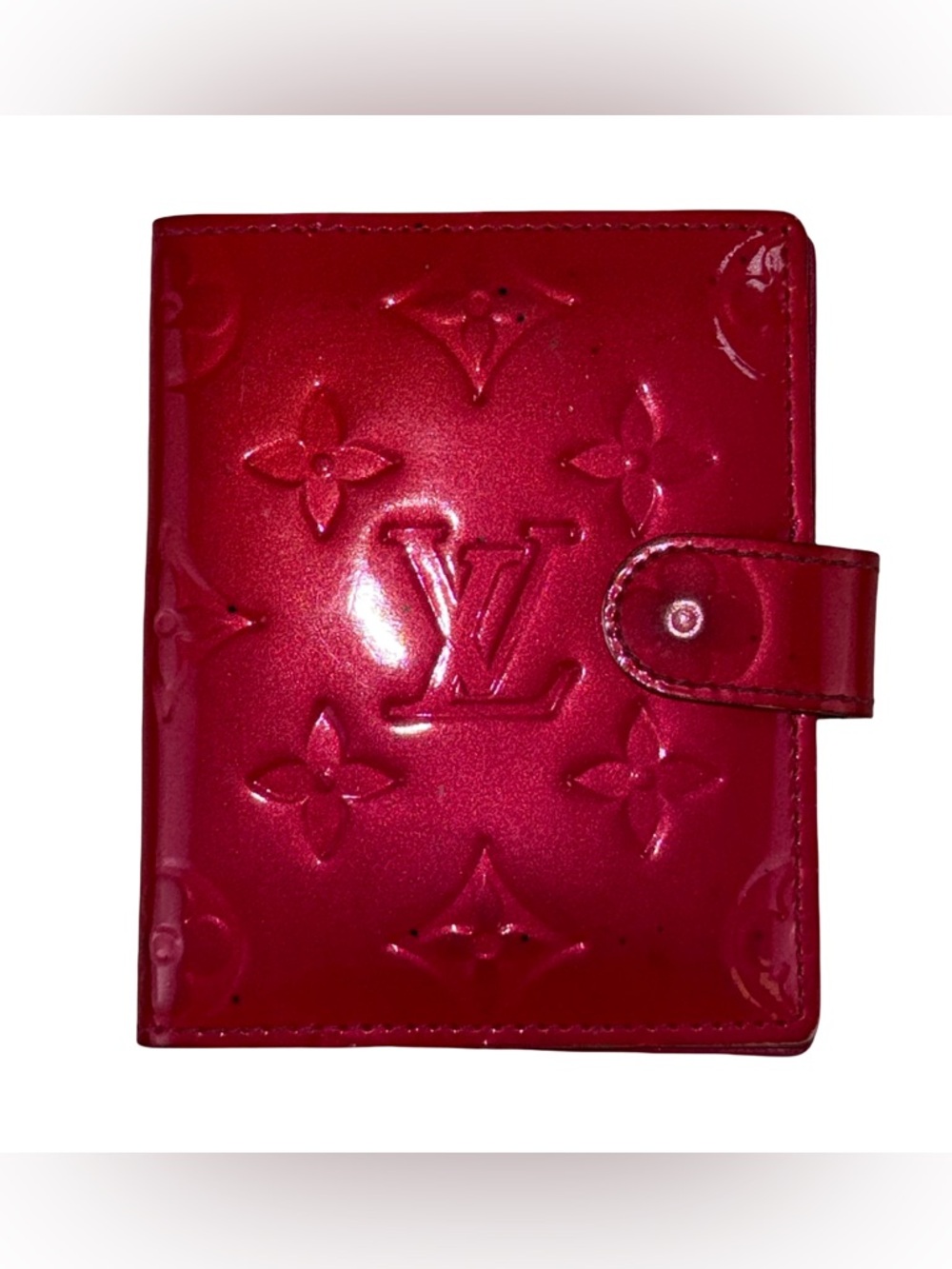 LOUIS VUITTON MONOGRAM VERNIS SMALL WALLET/CC-ID HOLDER IN RED